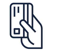 Hand with credit card icon